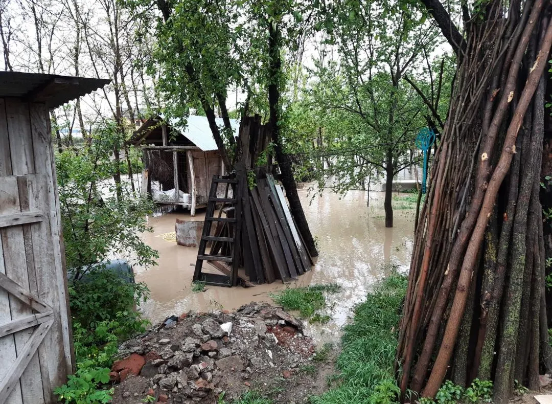GALERIE FOTO: 50 de gospodării inundate în județul Bacău. În unele zone a plouat într-o zi cât într-o lună obișnuită