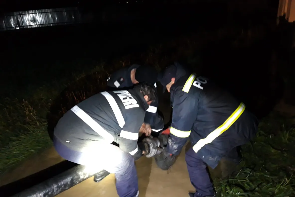 FOTO-VIDEO: Noapte albă în comuna Negri. Motopompele funcționează non-stop pentru evacuarea apei din curțile oamenilor