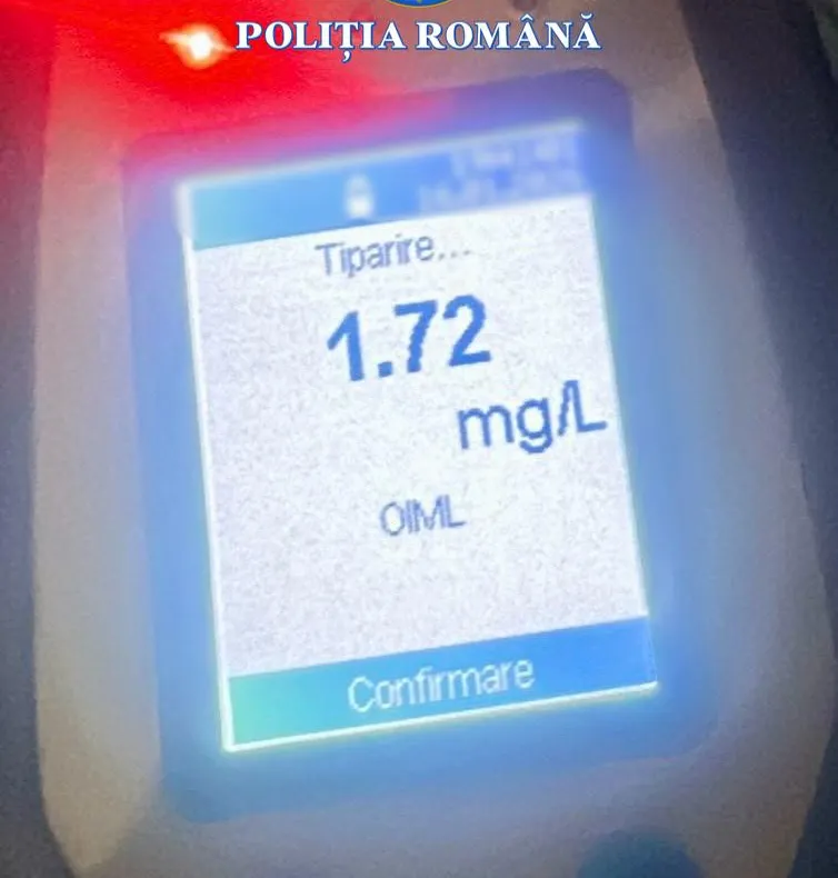 Șofer depistat cu alcoolemie de 1,72 mg/l în Dărmănești