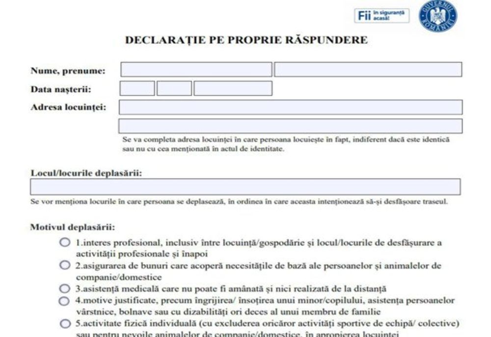 Apare declarația pe propria răspundere. Cine trebuie să o completeze 