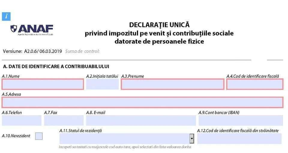 declaratie fiscala