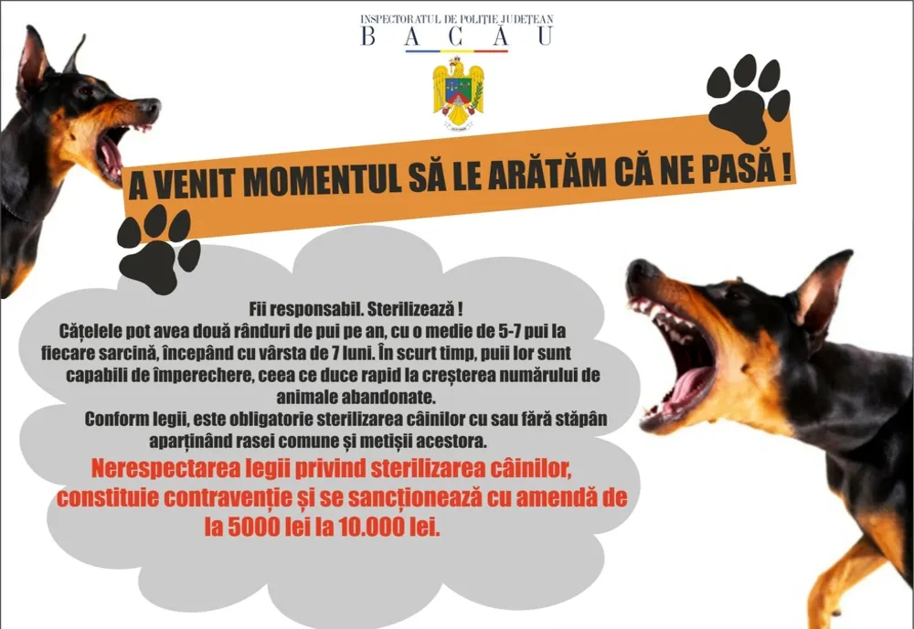 „ÎN ATENŢIA PROPRIETARILOR DE ANIMALE!”- campanie de informare