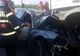 GALERIE FOTO: Tânăr din Bacău,  rănit grav după ce a intrat cu mașina într-o autobasculantă, în Neamț