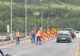 FOTO:Începând de astăzi revin restricțiile de circulație peste râul Trotuș de la Onești. Specialiștii au renunțat la ideea unui pod militar